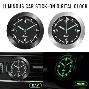 Car Clock Automobiles Internal Stick-On Luminous Mini Digital Watch Mechanics Quartz Clocks Auto Ornament Car Accessories Gifts