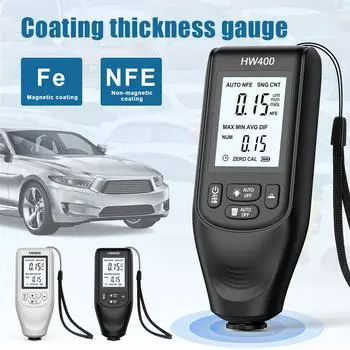 Car Coating Thickness Gauge 0-2000UM Film Thickness Meter Car Paint Thickness Tester For FE/NFE with Calibration Sheets HW400