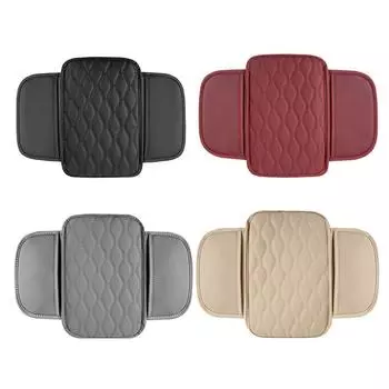 Car Console Covers Sponge Pad Car Armrest Cover Arm Rest Cover PU Leather Armrest Storage Box Center Console Organizer Car бежевый