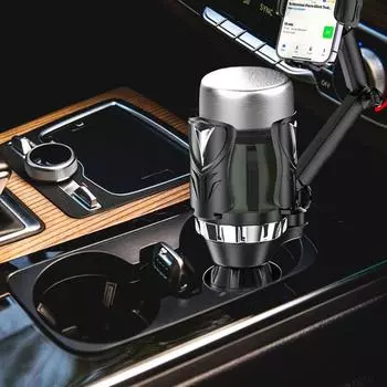 Car Cup Holder Phone Holder 2 In 1 Cup Phone Holder Adapter Car Expander With 360 Degree Rotating Clip For Smartphones And Most чёрный