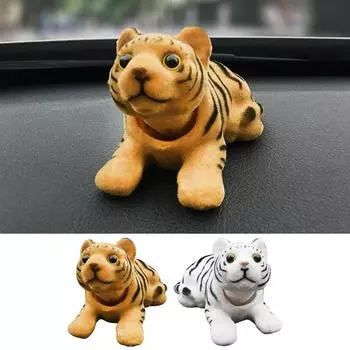 Car Dash Animal Toys Car Dashboard Shake Head Tiger Decoration Shaking Head Lucky Tiger Resin Tiger Cute Car Dash Ornament жёлтый