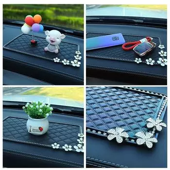 Car Dashboard Anti-slip Mat Center Console Large Car Phone Mat Placemats Anti-slip Storage Mobile Mat Ornament Mat I9a3