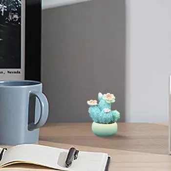 Car Dashboard Decoration Resin Cactus Auto Interior Decor Delicate Flowers Car Interior Figure For Center Console Under The