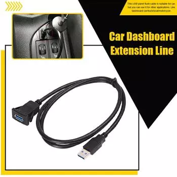 Car Dashboard Extension Cable USB Panel Cable Waterproof Cable Usb2.0 Male To Female Car Extension Cable 1m