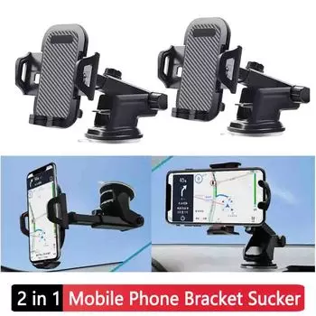 Car Dashboard Phone Mount Universal Sucker 360° Car Windshield Phone Holder Car Navigation Bracket for 3.5-6 Inch Phones