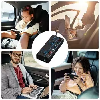 Car DC To AC Power Inverter Battery Inverter DC 12V 24V To 220V AC Inverter Type C Charging Ports AC Adapter Car Inverter белый