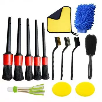 Car Detailing Brush Set Car Cleaning Brushes Sponges Towels for Car Air Vents Rim Cleaning Dirt Dust Clean Tools