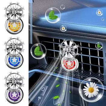 Car Diffuser Rotating Perfume Auto Rotating Fragrance Air Freshener Car Odor Eliminator Air Freshener Long-Lasting Car Perfume