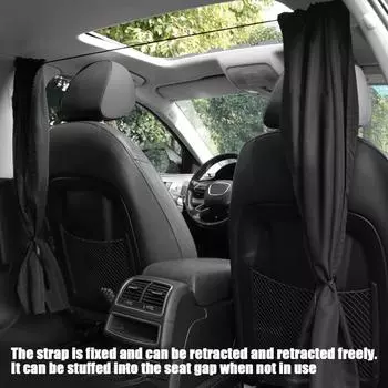 Car Divider Privacy Curtains 2PCS Auto Van Sun Shades Light Blocking Rear Seat Sunshade Uv Blocking Car Retractable Curtains