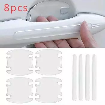 Car Door Bowl Handle clear Protective 8/4Pcs Stickers Universal Invisible transparent Anti-collision Protection Strip Tool amagi