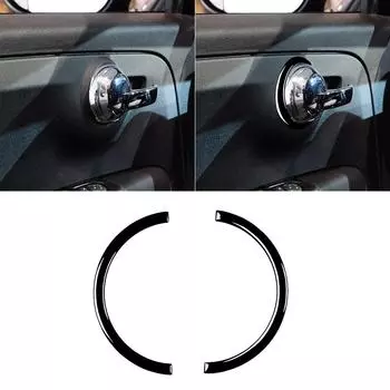 Наклейка на подлокотник для автомобильных дверей, глянцевая черная накладка на внутреннюю отделку для Fiat 500 2012-2015