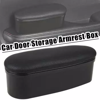 Ящик для хранения в дверце автомобиля, подлокотник, кожаный органайзер для деталей салона автомобиля, регулировка подлокотника, поручня, усиленная подкладка, универсальная чёрный