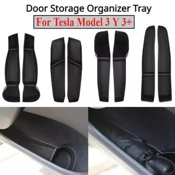 Car Door Storage Box For Tesla Model Y Model 3 Model 3 Highland 2024 TPE Gate Slot Anti Dirty Storage Organizer Tidying Kit