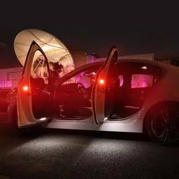 Car Door Warning Light Auto Opening Door Safety Warning Anti-collision 5 LED Magnetic Sensor Strobe Flashing Alarm Signal Lights 2pcs синий