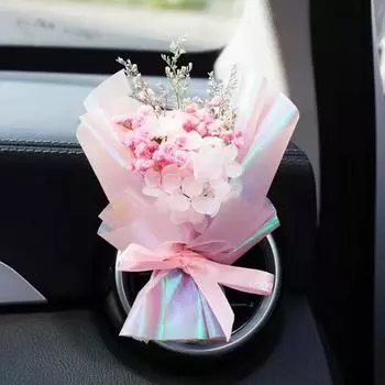 Car Dried Flower Bouquet Air Outlet Aromatherapy Clip Perfume Diffuser Car Interior Decoration Accessories Girls Gift