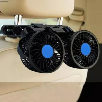 Car Dual Fan Car Interior Accessories Degrees-round Car Cooling Accessories Swing Fan Ventilation Board Summer 12V CHINA