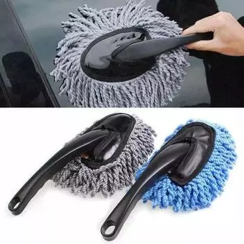 Car Dust Brush Multi Functional Microfiber Dust Lock Cleaning Car Grip Brush Reduce Fatigue Comfortable Interior Soft Tool Y1M7 синий