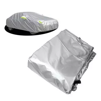 Car Dust Cover Age Resistant Automobile Cover Waterproof Sun UV Large Mirror with Reflective Stripes for Outdoor