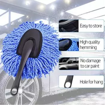 Car Dust Removal Made Easy-Small Duster Wipe Soft Brush Cleaning Brush, Mini Bristle Brush & Nanofiber Car Interior Accessories