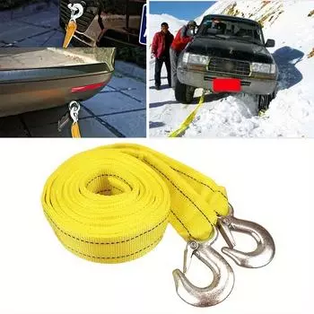 Car Duty 5 Ton Towing Rope Durable Nylon Recovery Strap with Storage Bag for Emergency Vehicle Assistance Perfect For SUV Amagi жёлтый