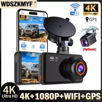 Car Dvr 4K Front and Rear Camera Dash Cam for Cars GPS Video Recorder Rear View Camera for Vehicle Parking Monitor Car accessory NONE