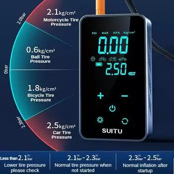 Car Electrical Air Pump 150psi Mini Wireless Touch Screen Tire Inflatable Pump Car Motorcycle Bicycle Inflator Air Compressor#Co