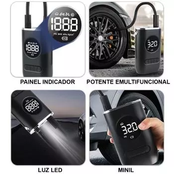 Car Electrical Air Pump Motorcycle Bicycle Ball LCD Display Wireless Tire Inflatable Pump With LED Light Inflator Compressor