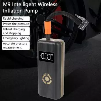 Car Electrical Air Pump Wireless Tire Inflatable Pump For Car Mounted Motorcycle Bicycle Ball Auto Inflator Air Compressor чёрный