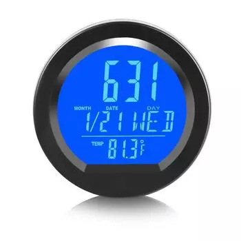 Car Electronic Watch LED Digital Display Time with Backlight Solar Car Clock Dashboard Thermometer Auto Accessories