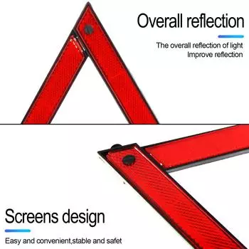 Car Emergency Breakdown Warning Triangle Reflective Safety Hazard Stop Sign Reflector Cinta Reflectante Tripod Folded Flash