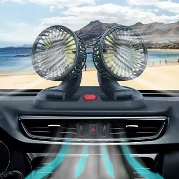 Автомобильный вентилятор 5/12/24 В, регулируемый, 2 скорости, двойное охлаждение, USB-головка, автоматический охладитель воздуха DC24V