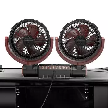 Car Fans That Blow Cold Air Dual Head Cooling Fan USB Operation Cooling Fan Double Head Car Dual Head Fan 360 Rotation Quiet чёрный