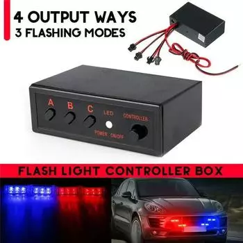 Car Flash Light Controller 4 Ways 12V LED Flash Light For Urgent Flash Light For Brake Light Flash Light Controller Box Car Part CHINA