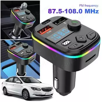 Car FM Transmitter Car MP3 Player Bluetooth5.3 Support TF Card U Disk Hands-Free MP3 Player Radio MP3 Player Adapter Car Charger