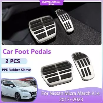 Car Foot Pedals For Nissan Micra March K14 2017~2024 2024 High Quality Accelerator Non-slip Fuel Brake No Drilling Alloy Covers