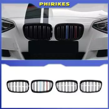 Car Front Bumper Kidney Grille Racing Grills For BMW 1 Series F20 F21 11-14 Replacement Double Slat Gloss Black Grilles
