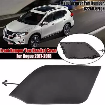 Car Front Bumper Tow Bracket Cover Cap Black Plastic For Nissan Rogue 2017-2019