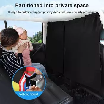 Car Front Rear Seat Divider Curtain Taxi Cab Divider Van Cabin Curtain SUV RV Protective Privacy Window Sunshade Cover 136X78cm