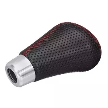 Car Gear Shift Knob 5 Speed Auto Manual Gear Lever PU Leather Red Stitch M8 M10 -M12 Car Gear Shift Knob Lever CHINA