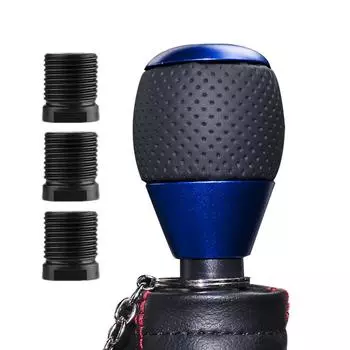 Car Gear Shift Knob 5 Speed Gear Stick Shift Knob Leather & Aluminium M8 M10 M12 Shift Lever Gear Level Knob for Manual Vehicles серебряный