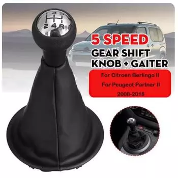 Ручка переключения передач автомобиля с чехлом для багажника для Citroen Berlingo II Peugeot Partner II 2008 2009 2010-2018 Аксессуары для интерьера чёрный