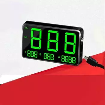 Автомобильный HUD Проекционный дисплей GPS Скорость Сигнализация Статистика пробега Проекционный дисплей C80 чёрный