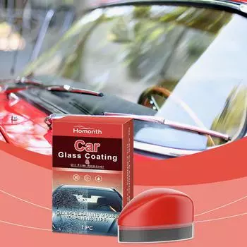 Car Glass Shiny Mouse Car Glass Oil Film Removal Agent Strong Film Water Removal Repellent Oil Windshield Cleaning Stain C7Y9 красный
