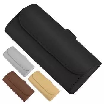 Car Glasses Case PU Leather Sunglasses Clip Card Ticket Holder Interior Sun Shade Plate Storage Bag Auto Styling Accessories серый