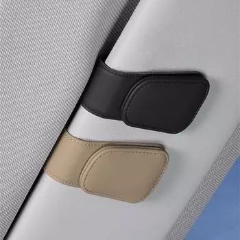 Car Glasses Clip Leather One-handed Access Convenient Storage Parts And Accessories Leather Glasses Hanging Clip красный