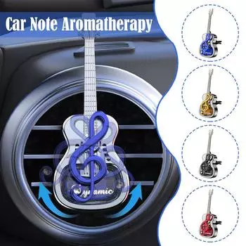 Car Guitar Shaped Dynamic Note Aromatherapy Air Outlet Freshener Lasting Car Accessory Fresh Interior Charming Air Deodoriz B1E4