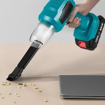 Car Handy Vacuum Cleaner Mini Home Rechargeable Cordless Household Duster Pet Hair Remover 1 * Battery синий