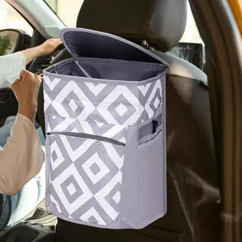 Car Hanging Garbage Can Trash Bin Multifunctional Waterproof Automotive Accessories Oxford Cloth Style A