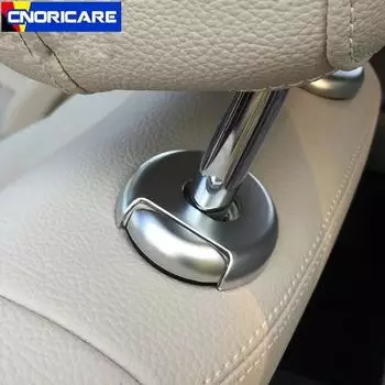 Car Head Pillow Adjustment Button Trim Sequins Sticker For Mercedes Benz C Class W205 GLC X253 Interior Modified Styling 4 Pieces
