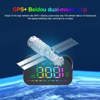 Car Head Up Display GPS Digital Speedometer HUD Windshield Projector KMH MPH Speed Meter Compass Clock Color Display